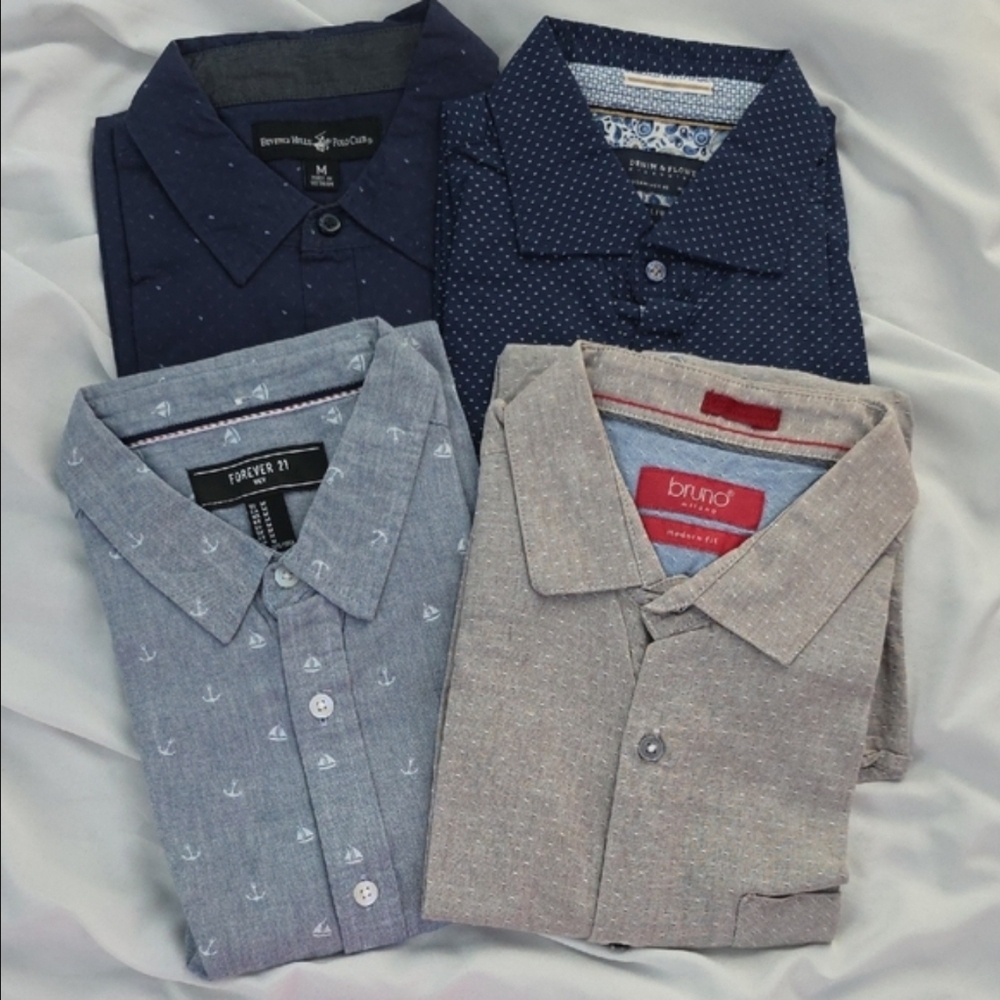 [Bundle of 4] Short Sleeve Button Down - Size M
